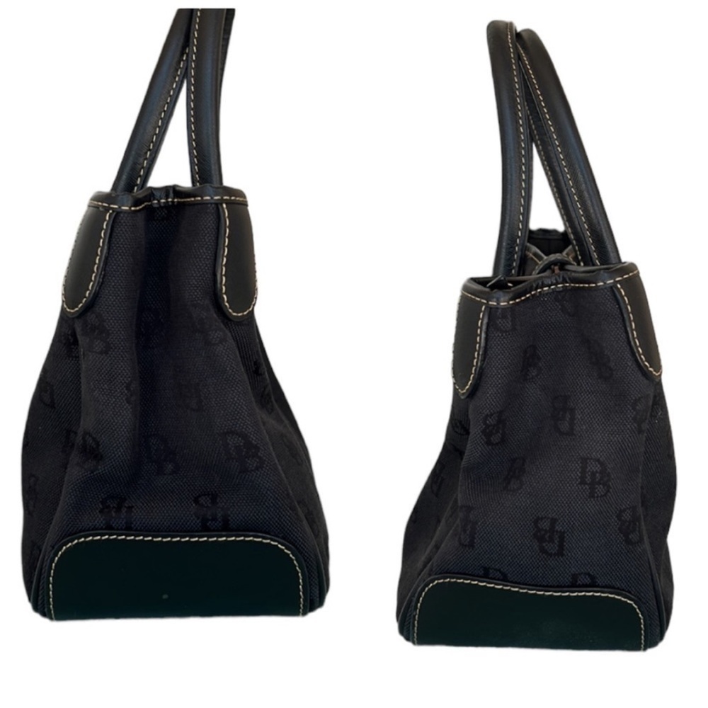Dooney & Bourke DB Signature Black Canvas‎ & Leather Tote Satchel - Picture 4 of 13